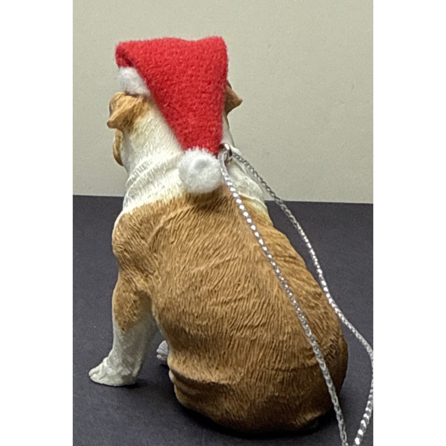 Vintage Sandicast Bulldog Puppy Dog Fawn Ornament Hat Box