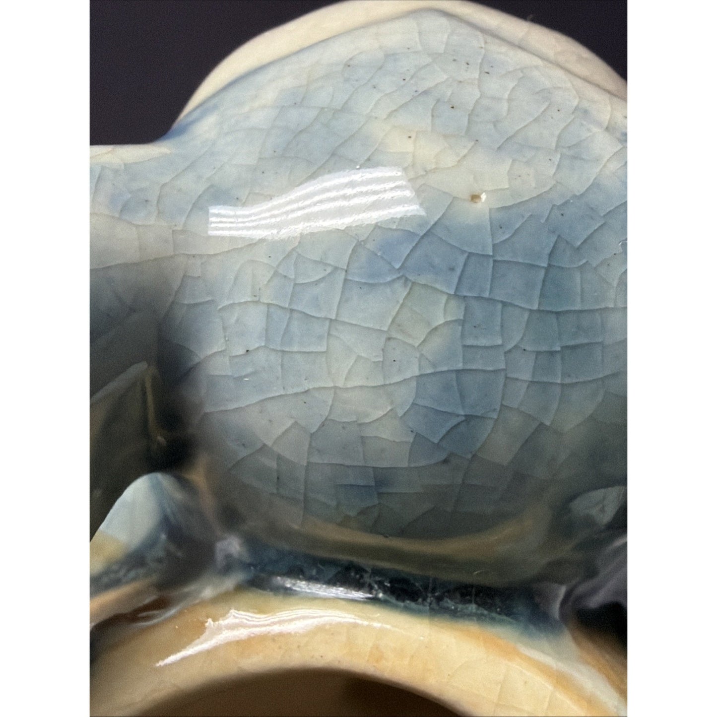 Vintage MK Japan Anthropomorphic Bunny Rabbit Ceramic Barrel Egg Vase Easter