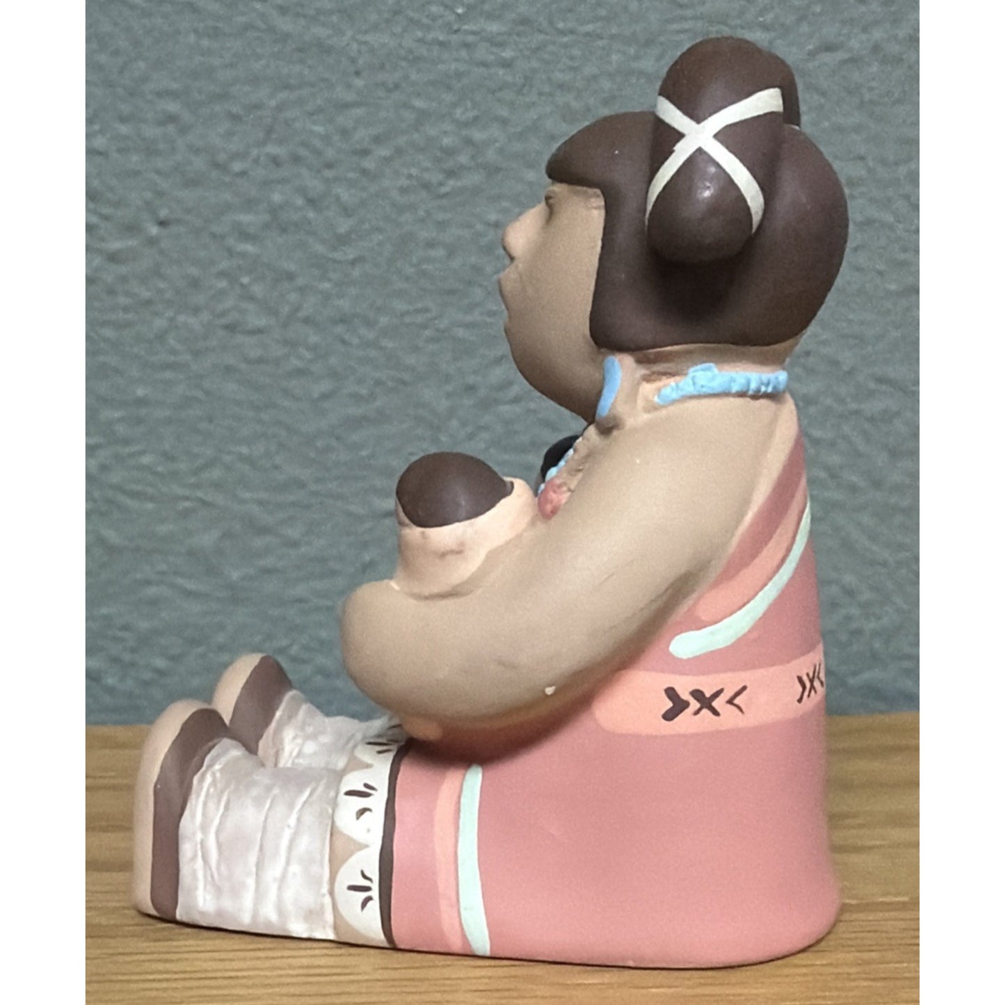 Vintage Cleo Teissedre Native American Storyteller Children Figurine 1989 Signed