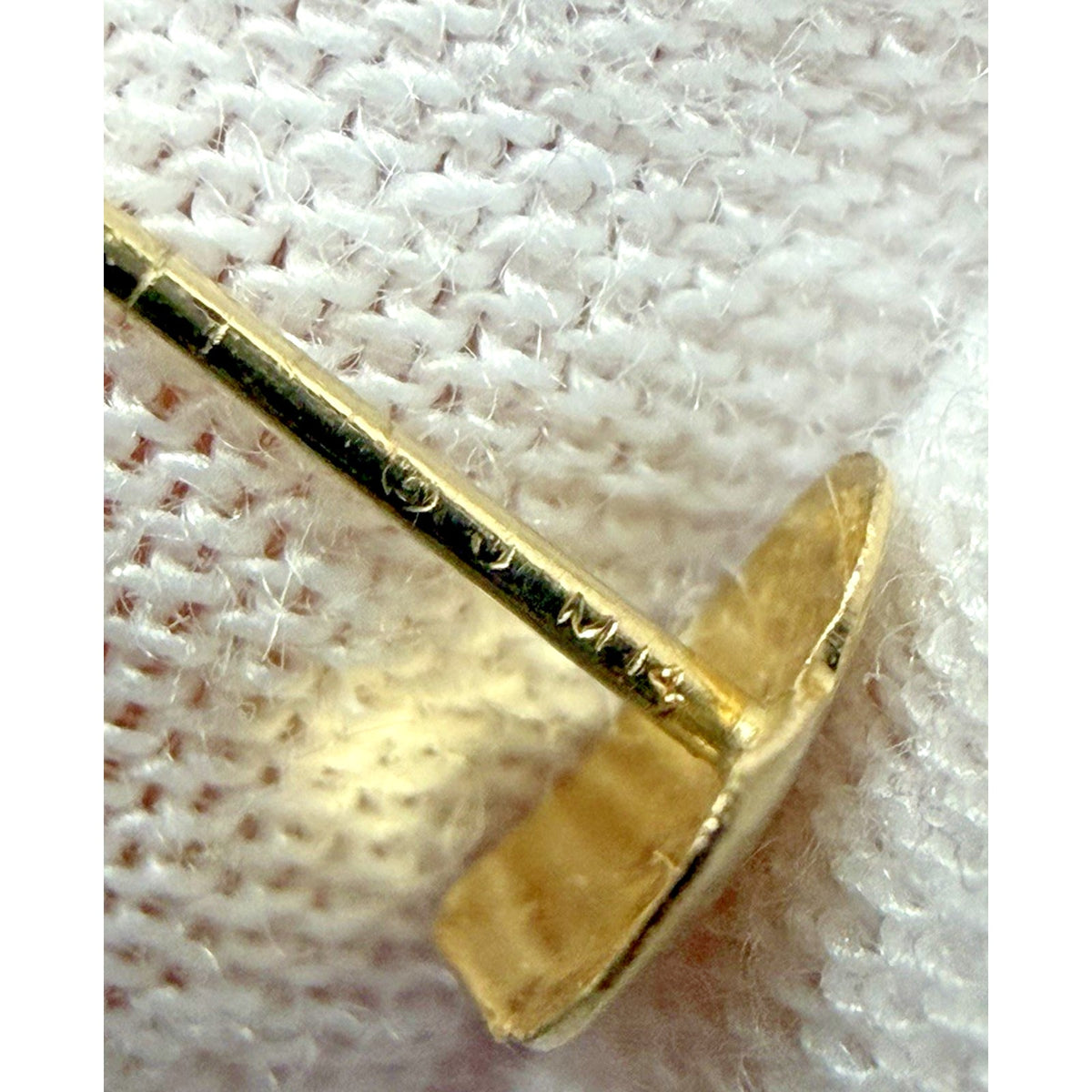 Vintage JCM Jacmel 14k Yellow Gold Diamond Cut Heart Stud Earrings No Backs
