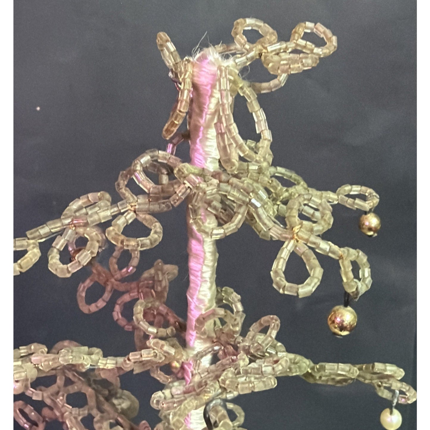 Vintage French Style Glass Beaded Jeweled Christmas Tree As Is