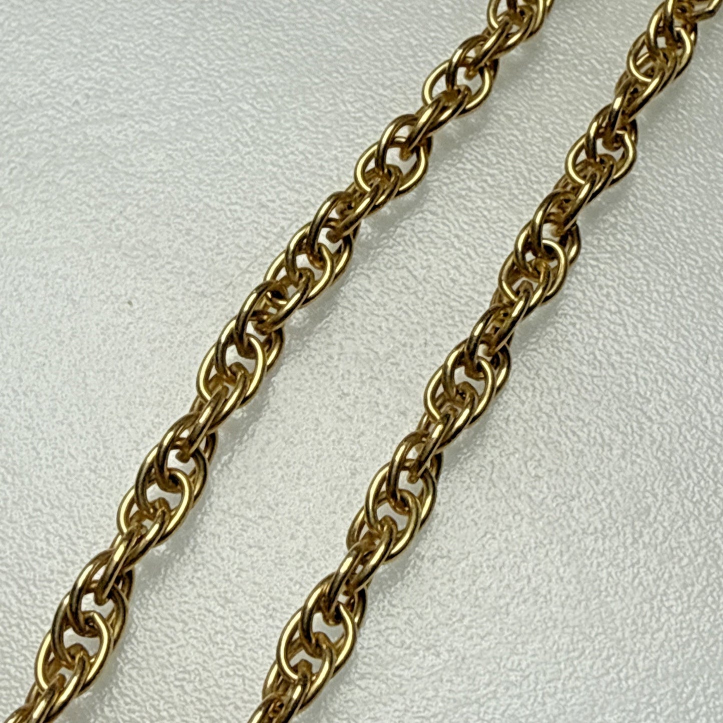 Vintage 1/20 12k Gold Filled Rope Chain Necklace 23.5 inch As Is