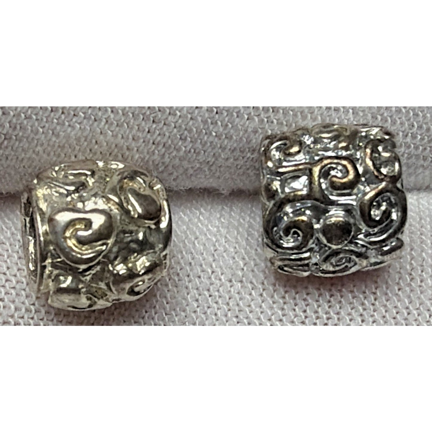 Vtg Lot of 6 Bali Style Growing Flower Abstract Beads Charm Bracelet LuLu Read