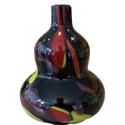 Vintage Murano Glassware Art Glass Vase Sommerso Abstract Double Gourd Shape