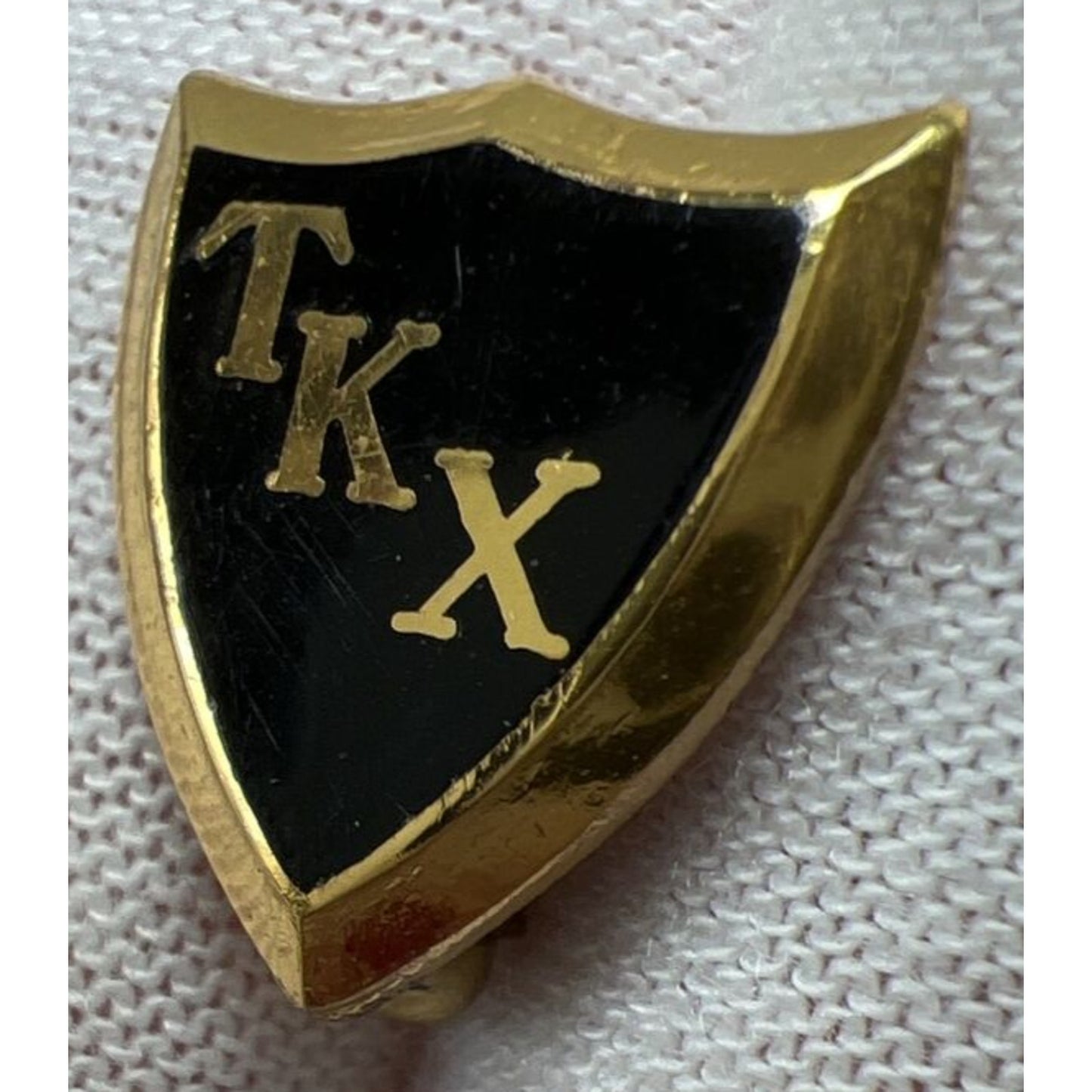 Vtg Gold Tone Black Enamel Tau Kappa Chi Epsilon Concordia Fraternity TKX Pin