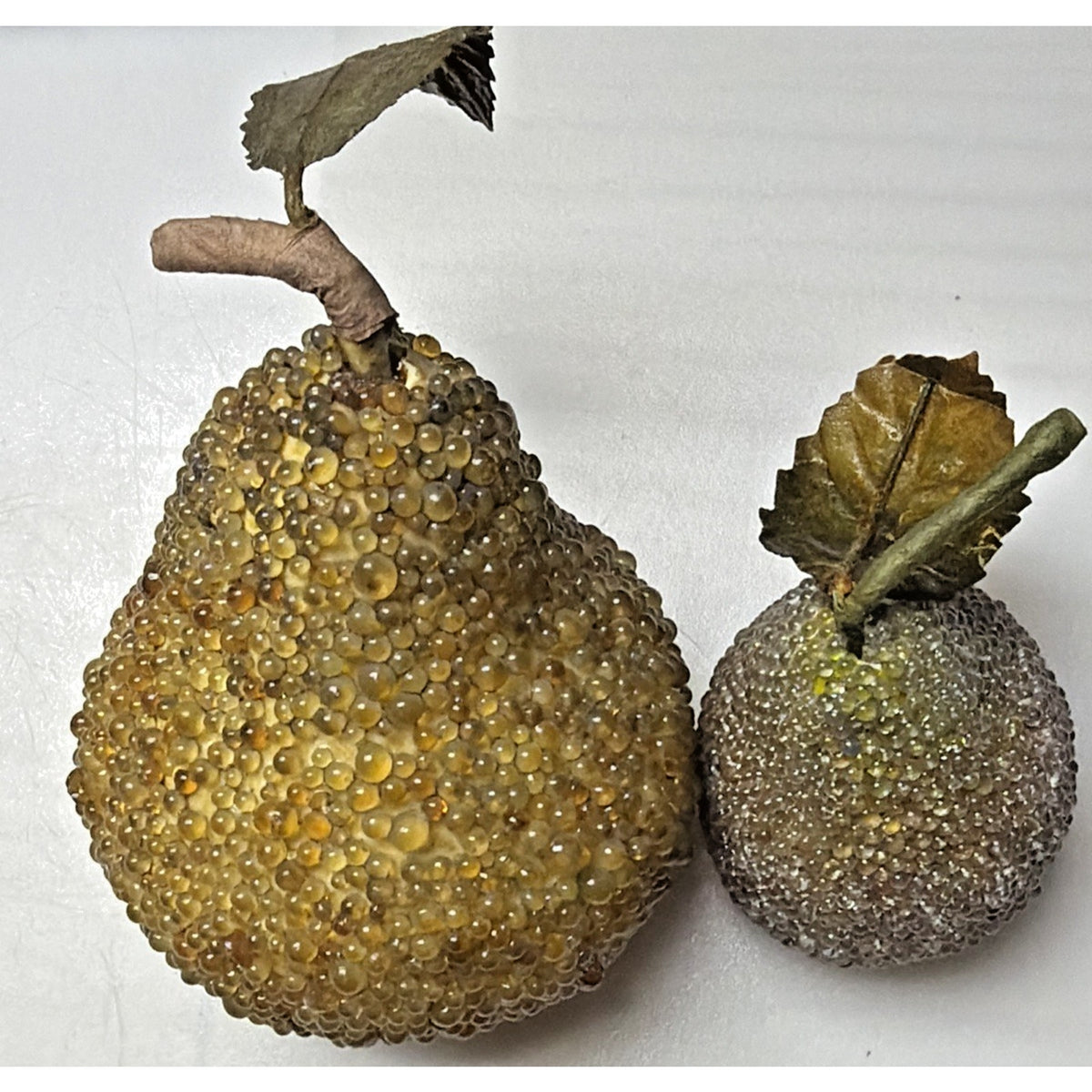 Vintage Lot of 6 Glass Beaded Fruit Apple Pear Pomegranate As Is