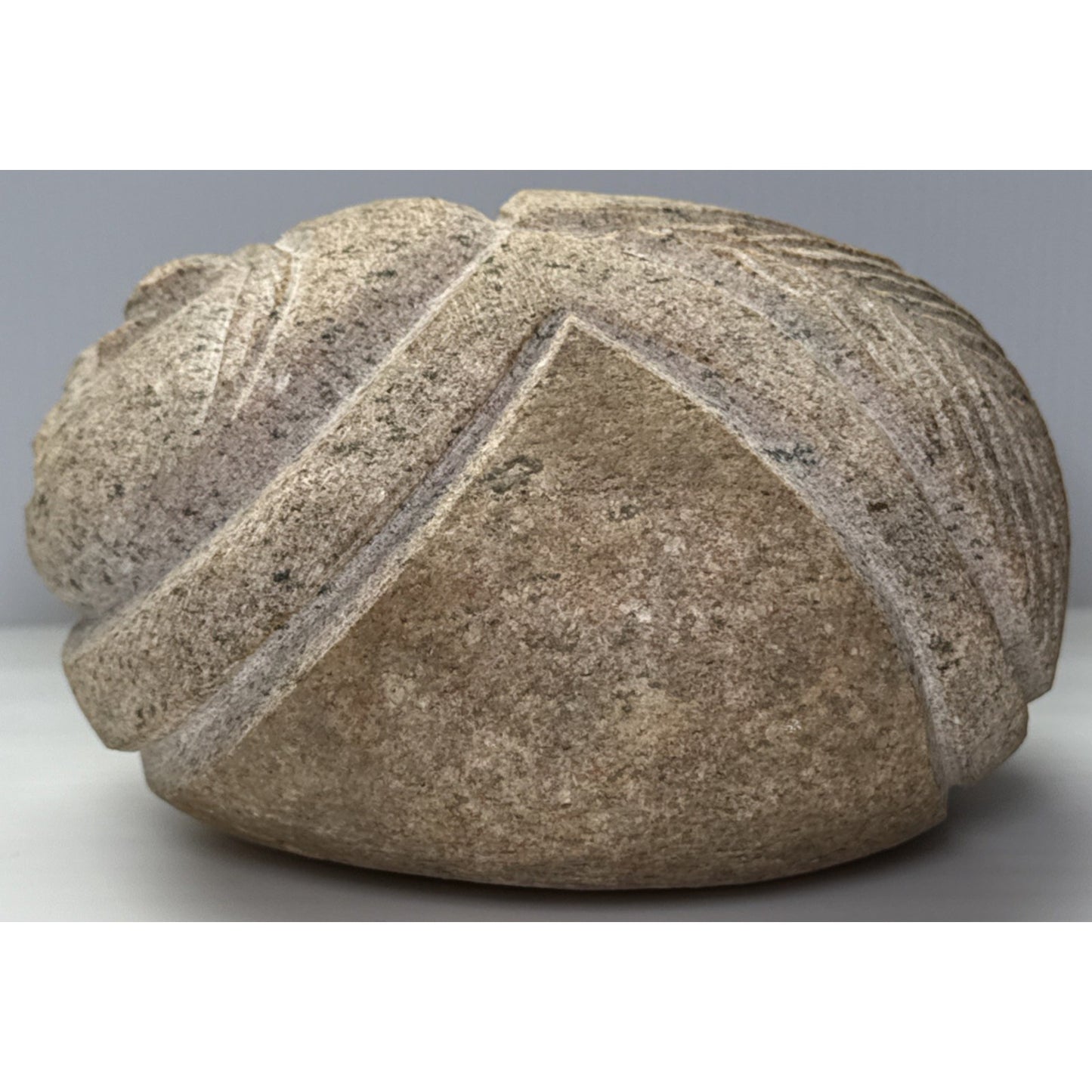 Vintage Native American Carved Stone Rock Indian Head Chief Signed Symbols