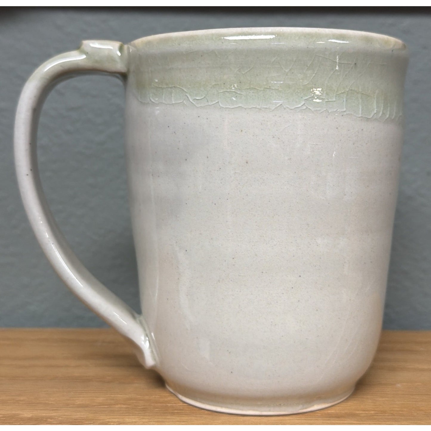 Vtg Studio Art Pottery Mug Drawn Tufted Titmouse Bird Glazed Stoneware Signed