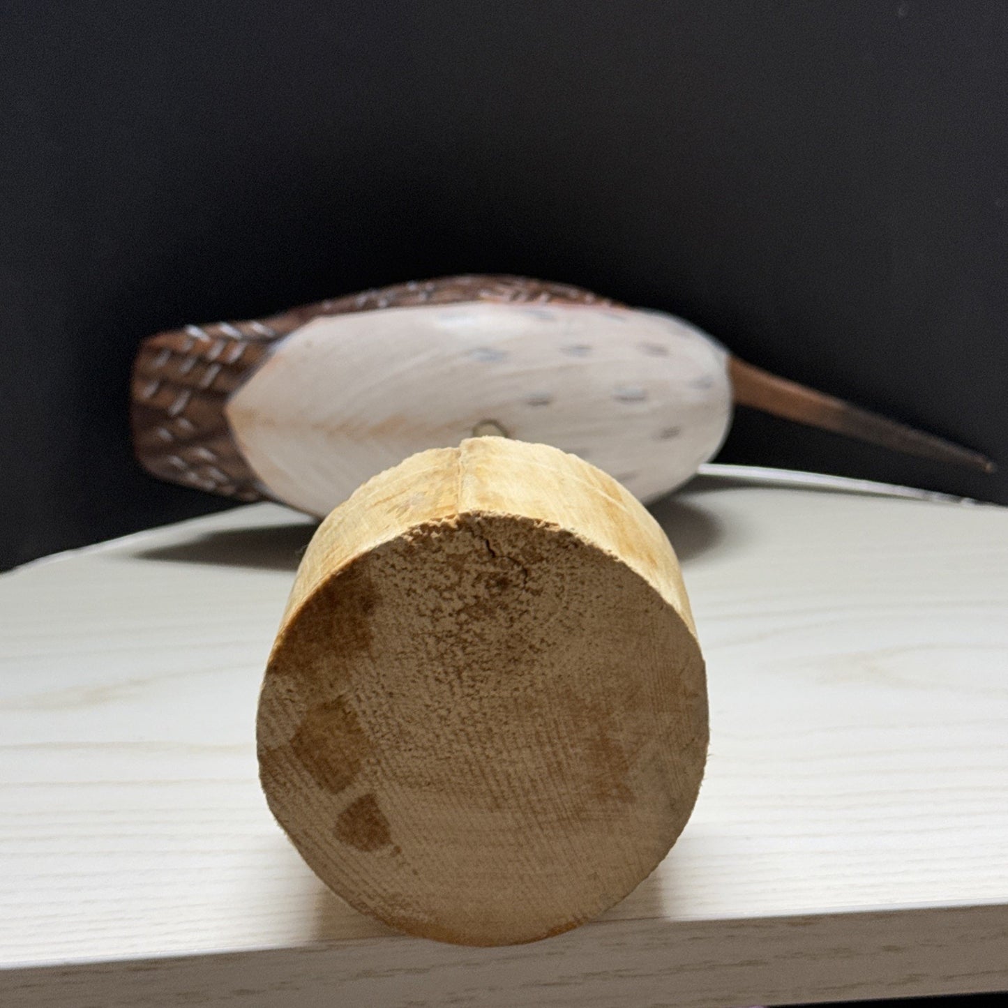 Vintage Hand Painted Carved Wood Shorebird Sculpture Decoy Folk Art As Is