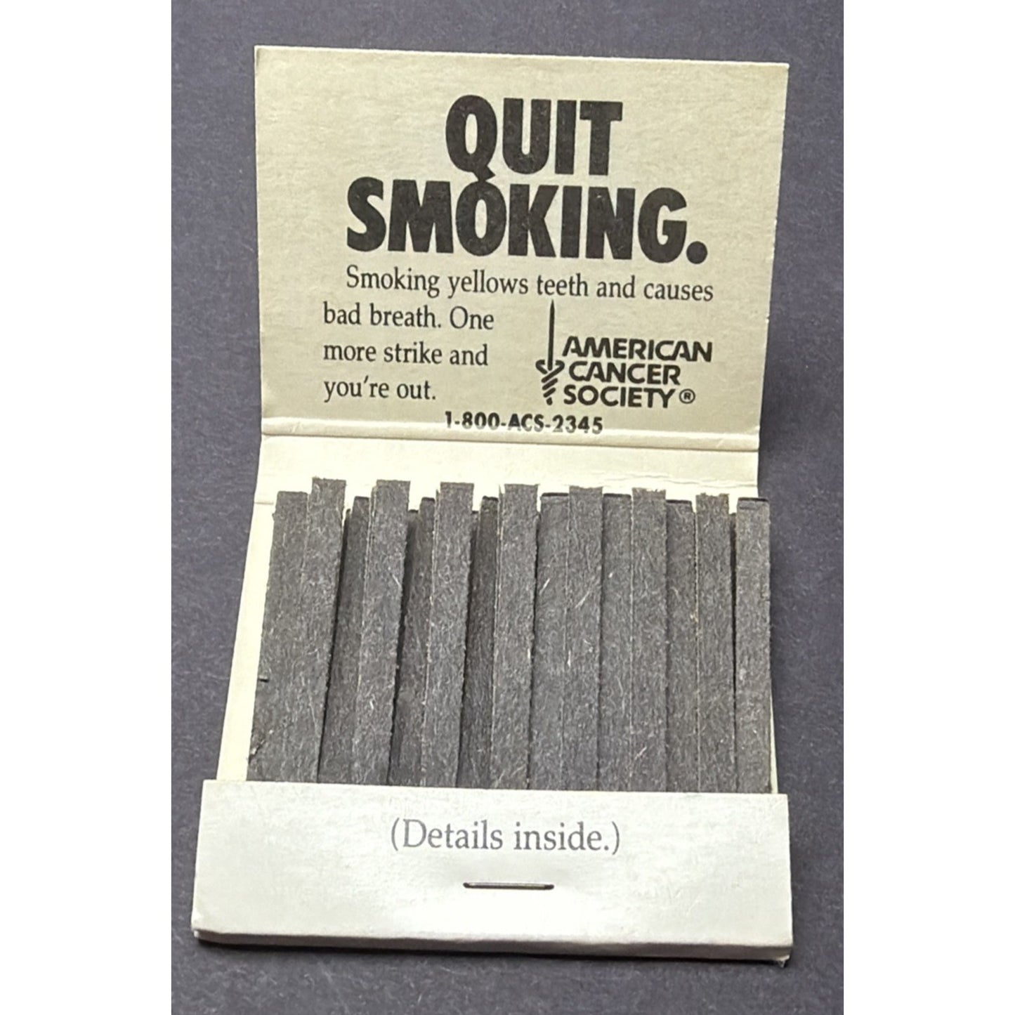 Vintage American Cancer Society Matchbook Improve Your Love Life Full