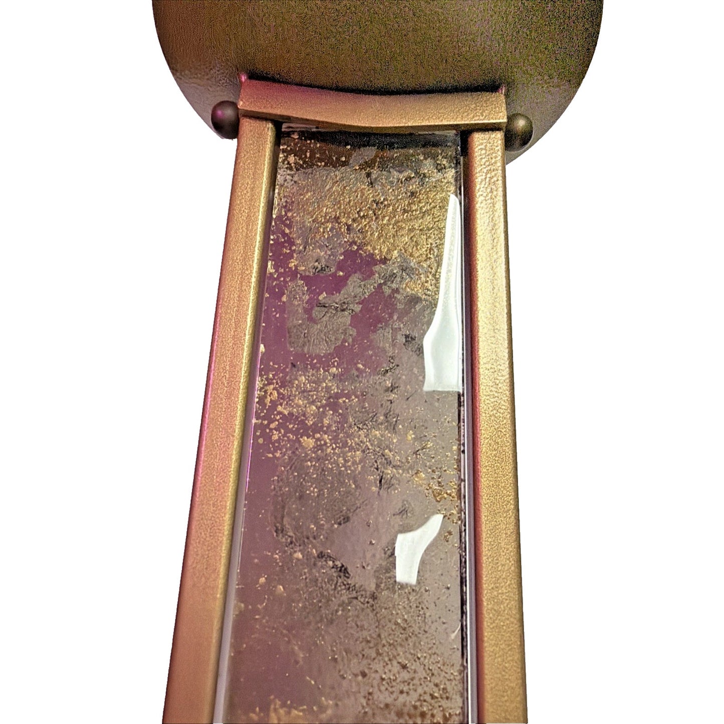 MCM Tony Evans Designs California Smoky Glass Metal Pillar Abstract Holder As Is