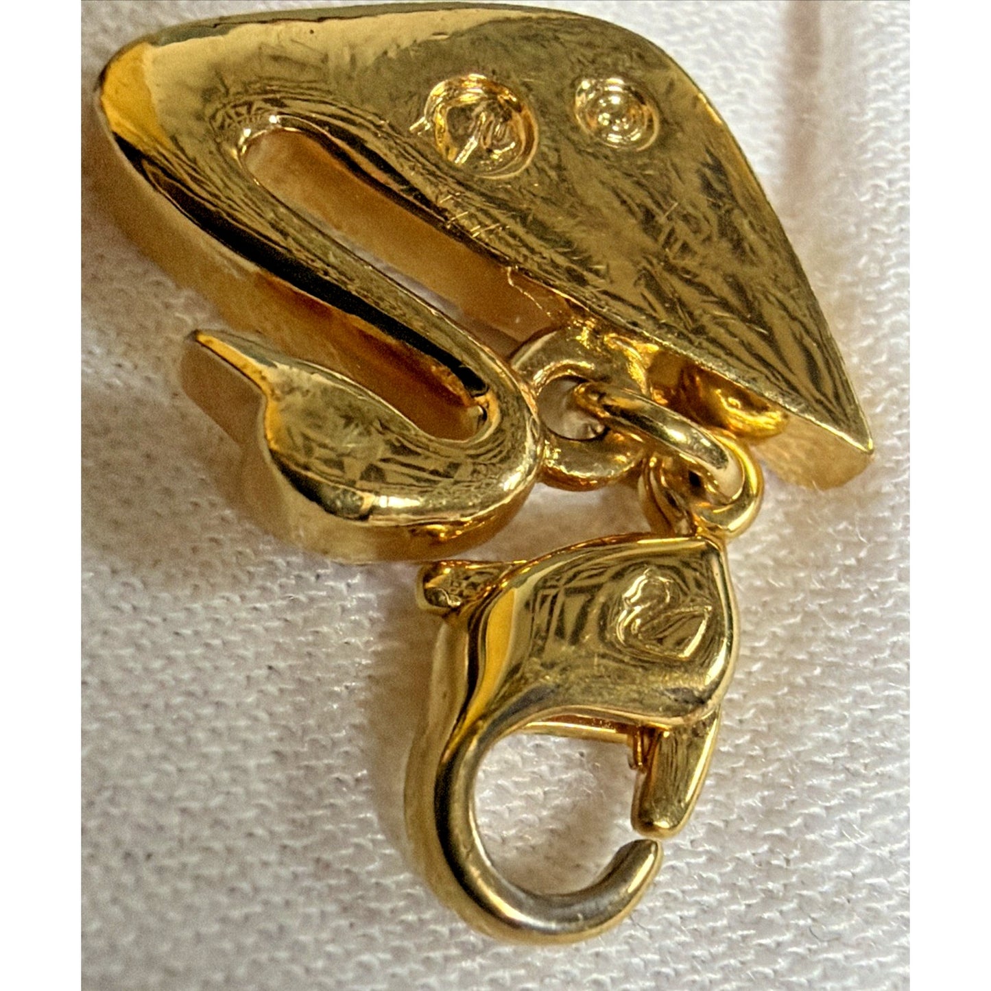 Swarovski Golden Swan Pave Crystal Charm Pendant
