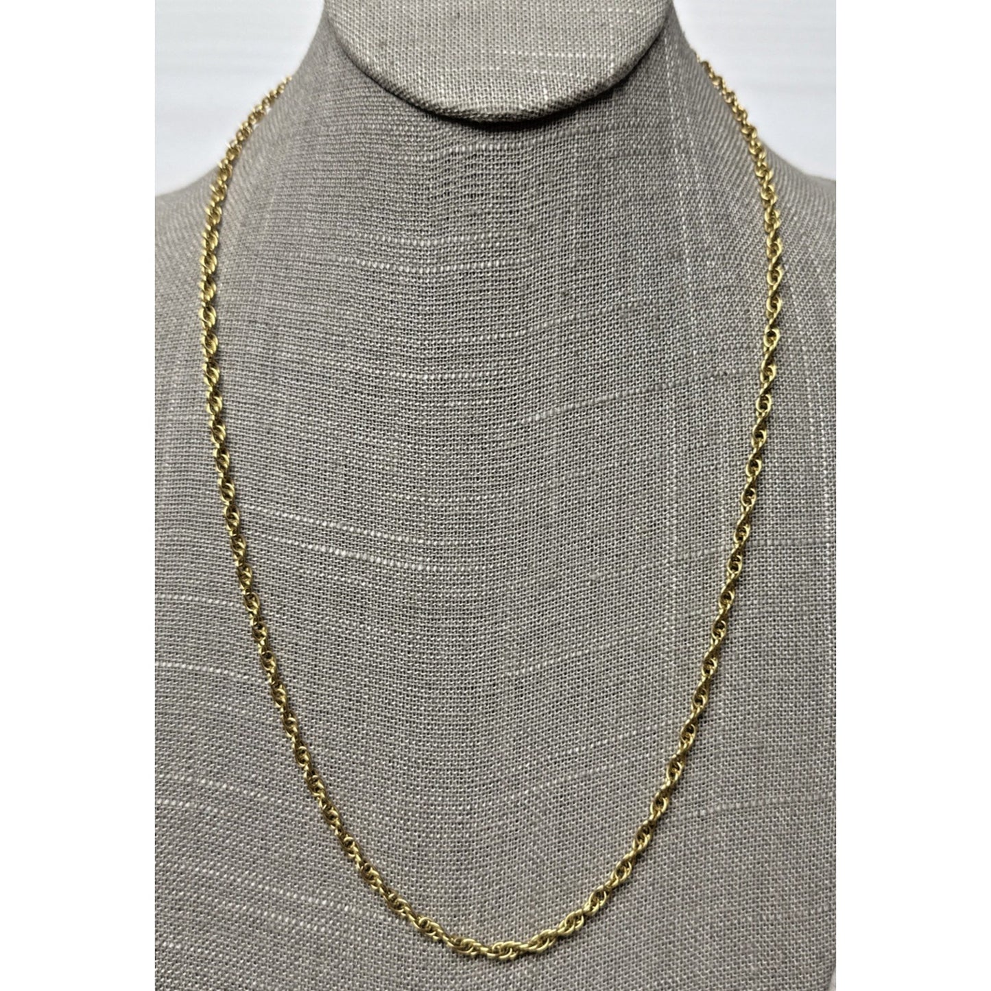 Vintage 1/20 12k Gold Filled Rope Chain Necklace 23.5 inch As Is