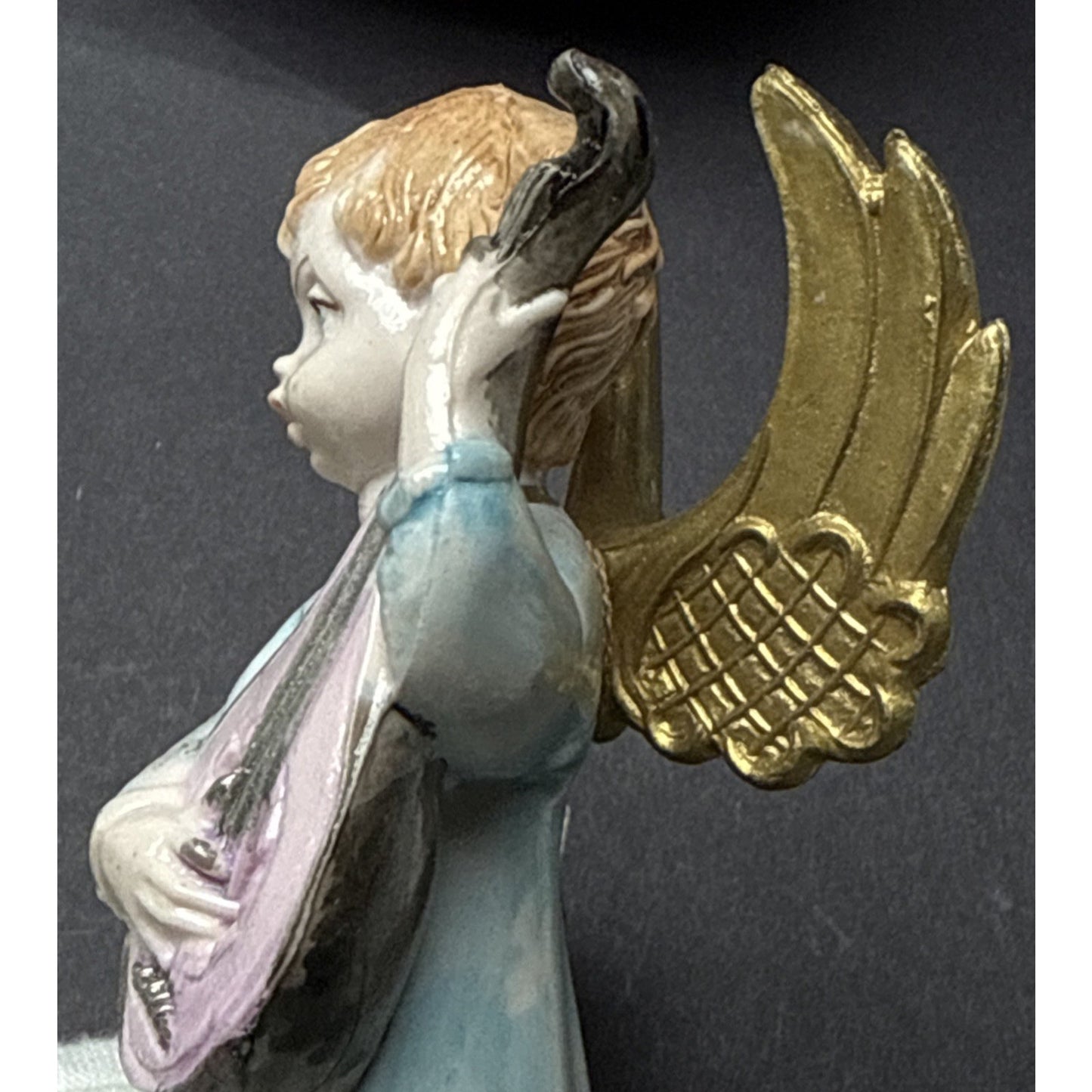 Vintage Fontanini Depose Italy 164 Nativity Angel Mandolin Spider Mark Tags