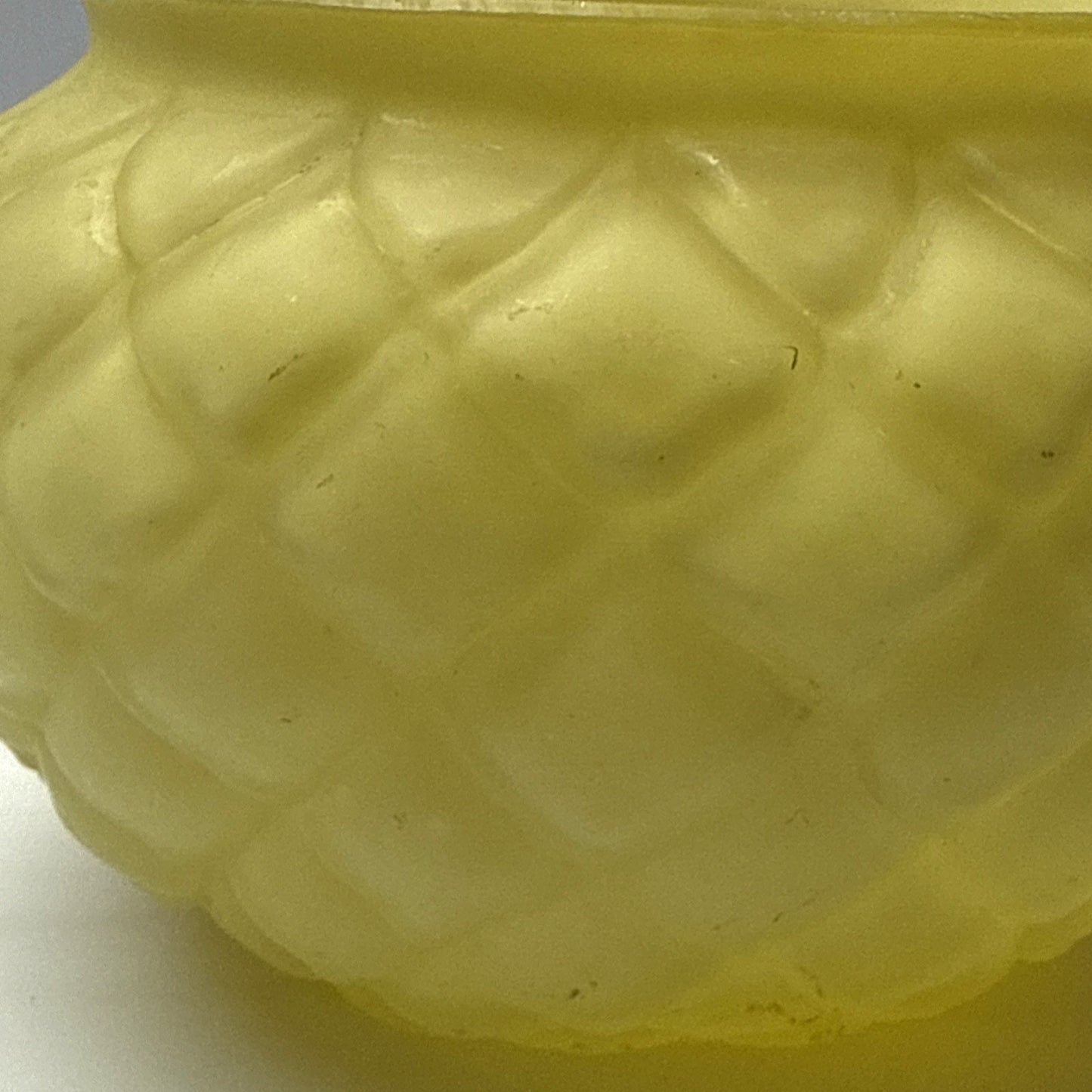 EAPG Fostoria Arctic Cone Yellow Clear Cased Satin Bowl Vase Spooner Spill As-Is