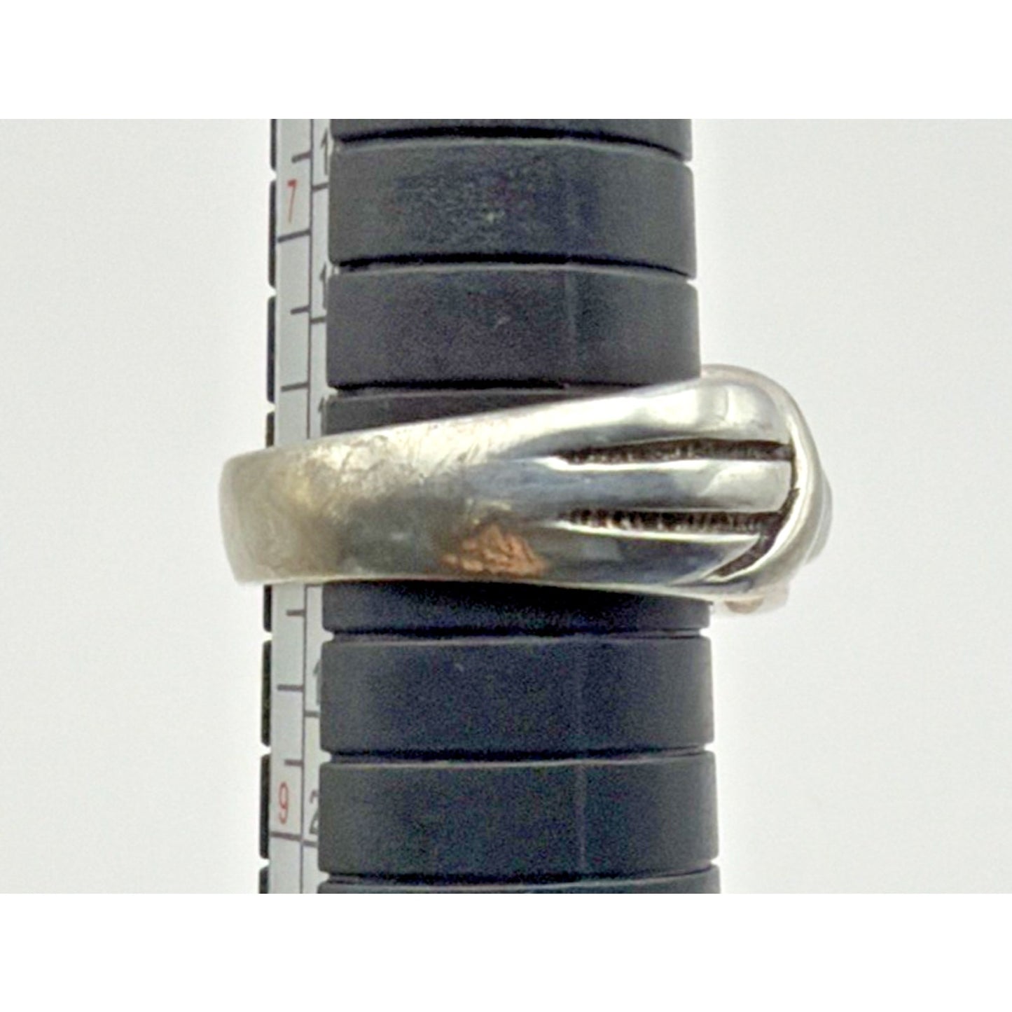 Vintage Sterling Silver Fluted Crossover Knot Ring Sz 8
