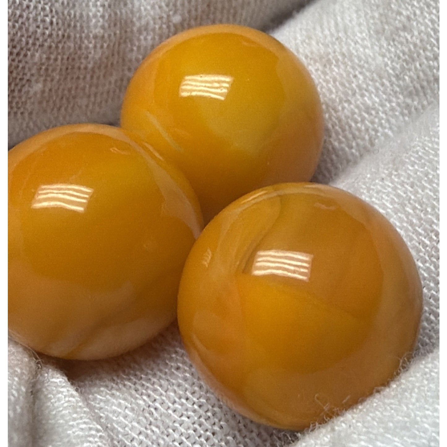 Vtg Lot of 3 Vitro Agate Marble King Orange Marmalade Jelly Butterscotch
