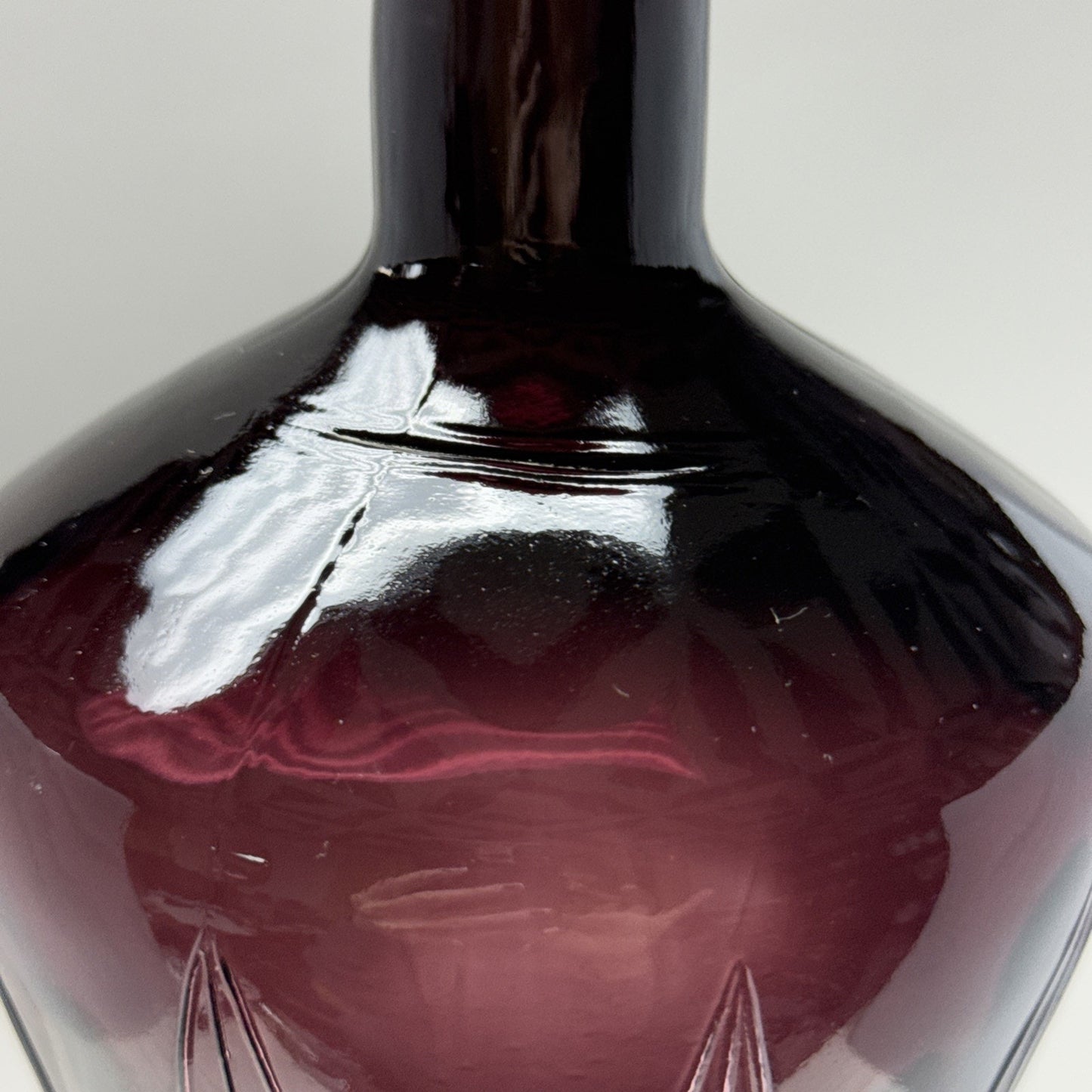 MCM Italy Empoli Glass Genie Bottle Decanter Purple Amethyst No Stopper As Is