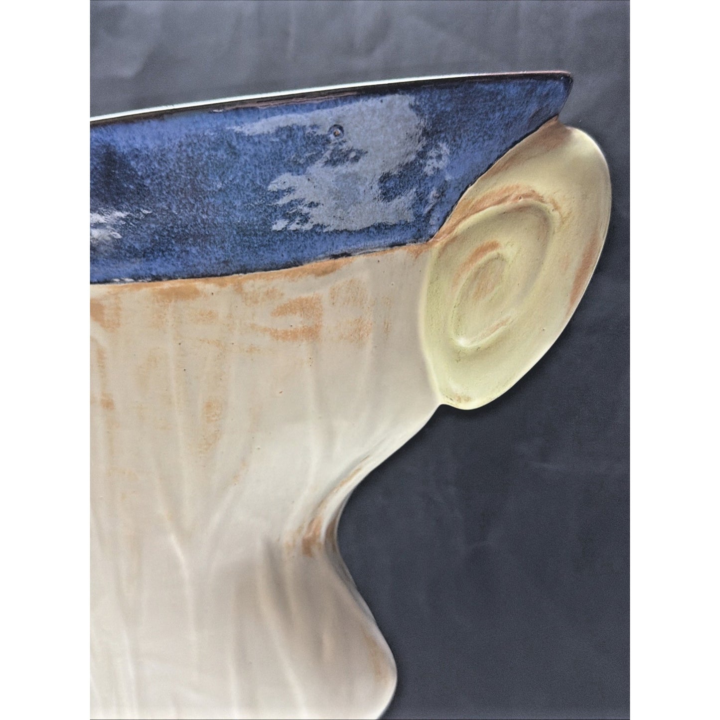 Vintage Larmer Butter Toast Art Pottery Vase Modernist Handles