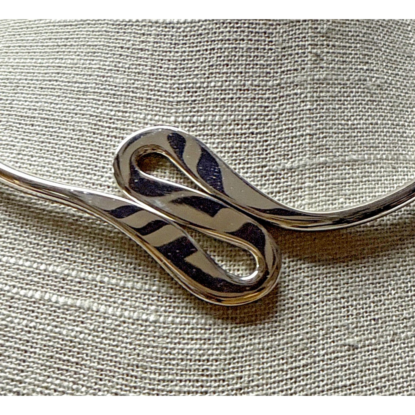 Vintage Napier Modernist Silver Tone Twisted Collar Necklace
