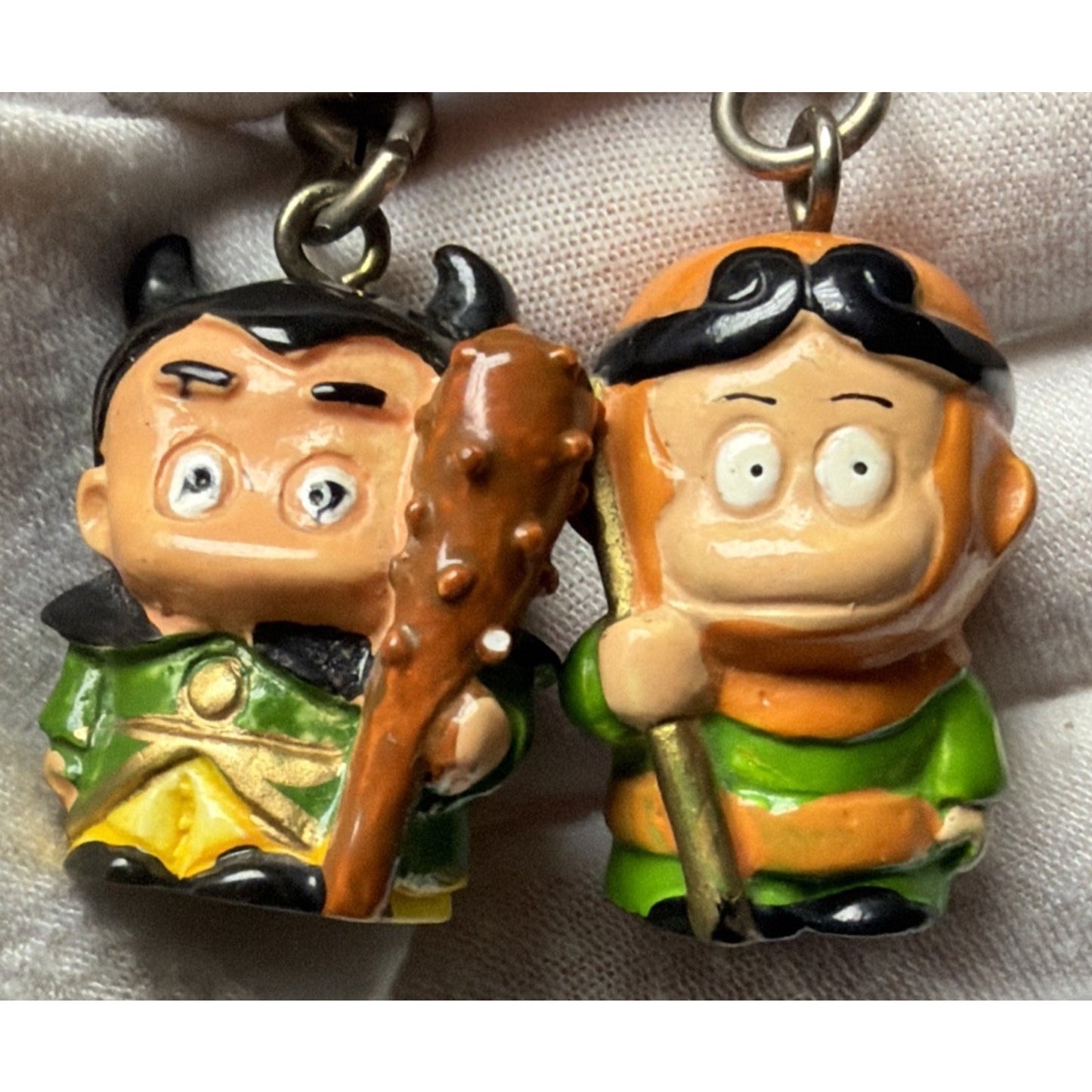 Vintage Lot of 5 Japanese Asian Folklore Keychains Anime Figurines As Is