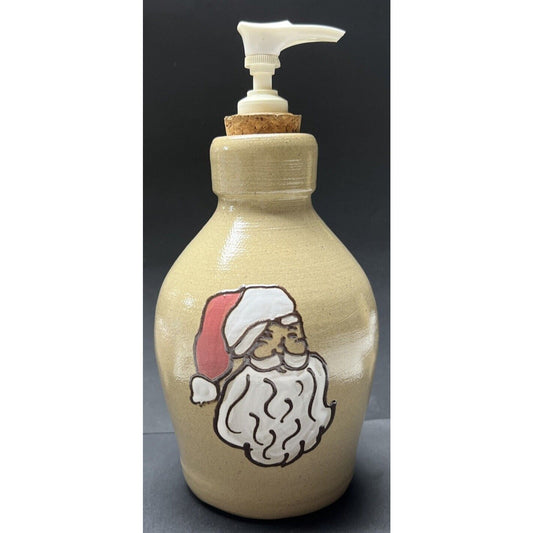 Vintage Maple City Pottery Santa Claus Soap Dispenser Cork Bottle Read