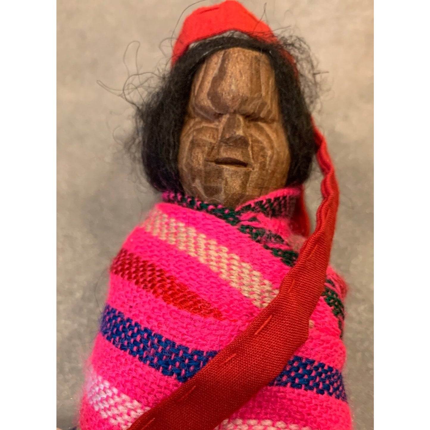 Vintage Hand Carved Wood Indian Doll Tarahumara Raramuri Mother And Child