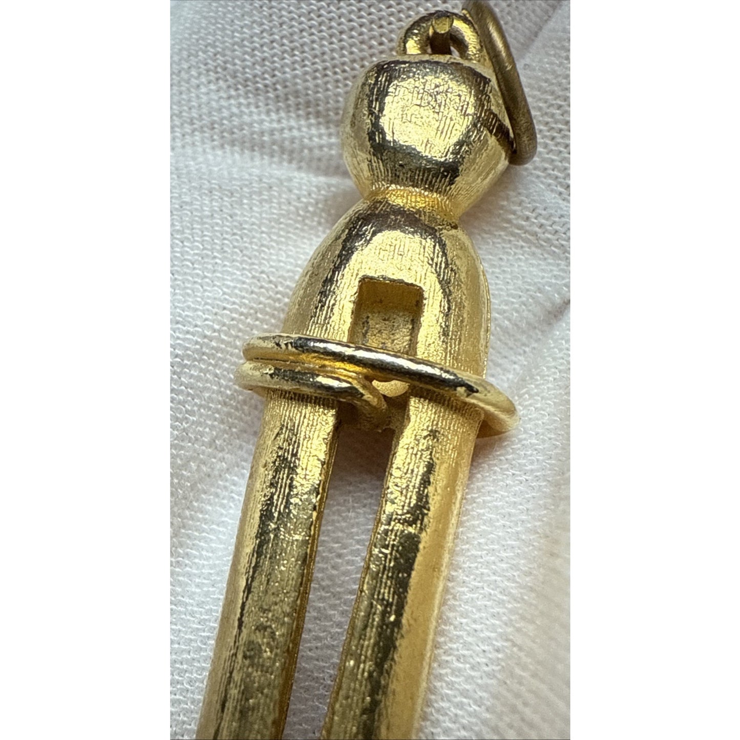 Vintage Gold Tone Clothespin Clothes Pin Peg Charm Pendant Charm