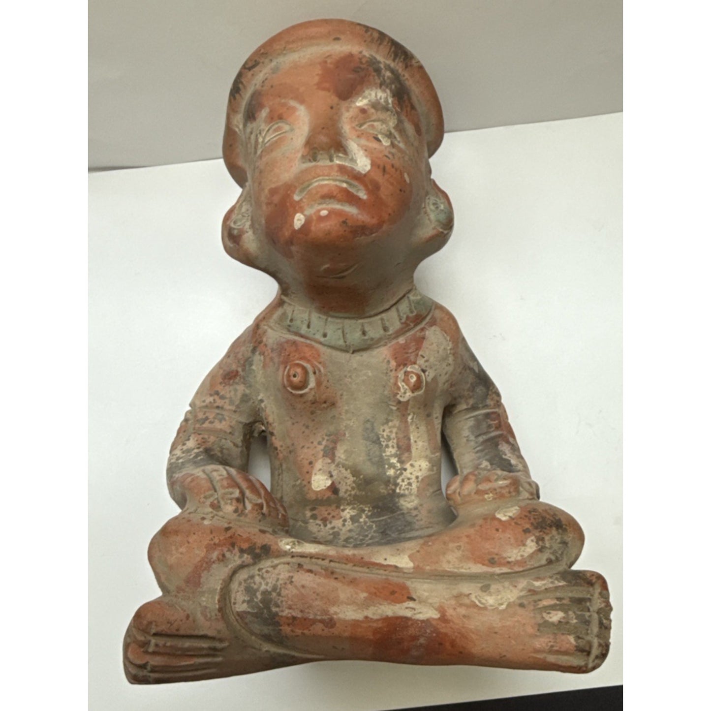 Old Mexican Terra Cotta Clay Zapotec Princess Sculpture Folk Art Marked As Is