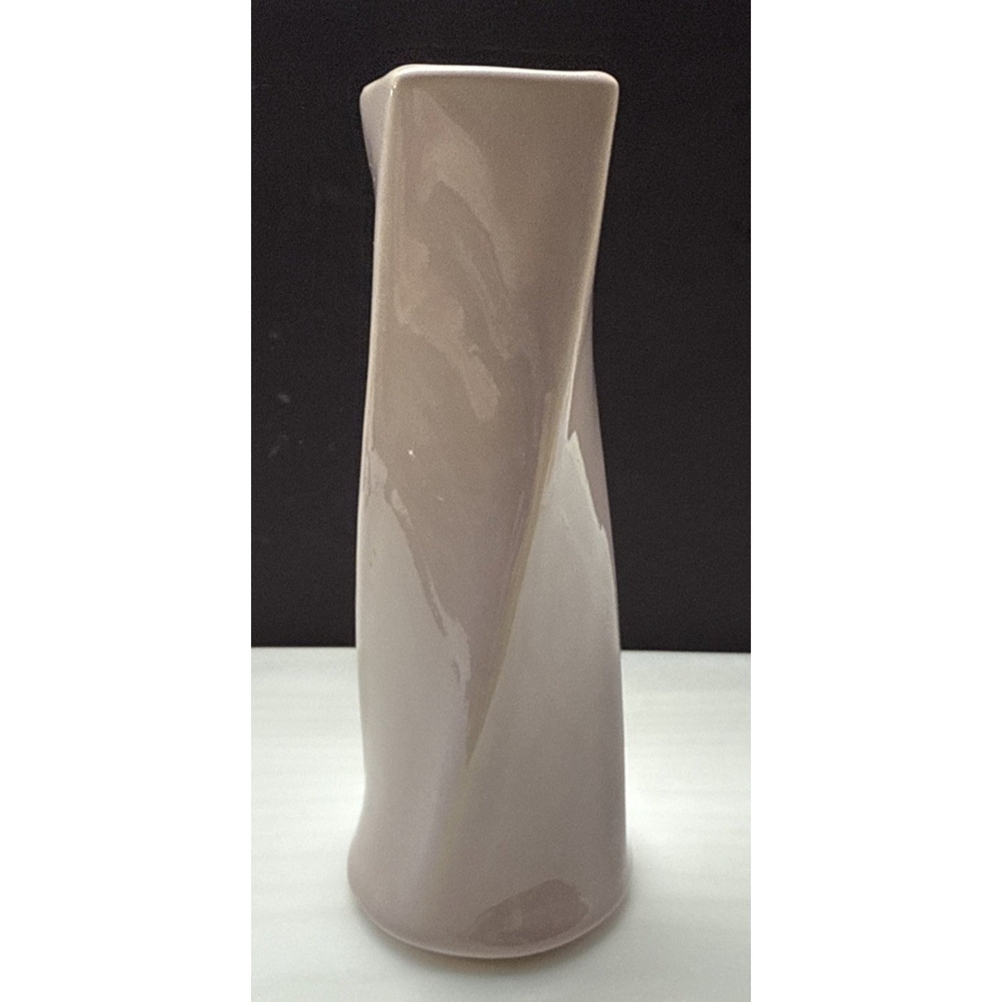 Vintage McCoy Pottery Ceramic Twisted Vase Lavender Pink 542 Candle Holder