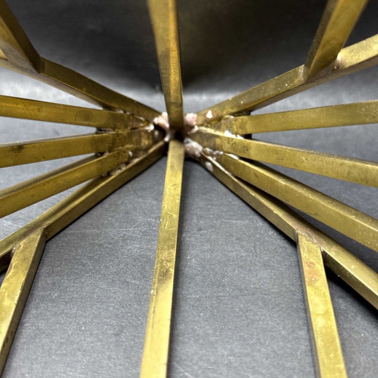 Lot of 2 Brass Geometric Architectural Pyramids Large As-Is