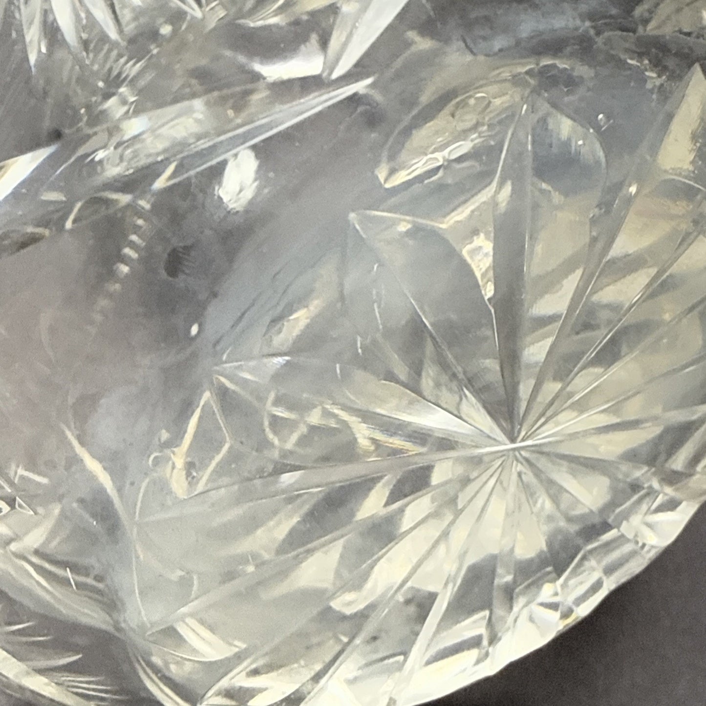 American Brilliant Cut Glass Cruet Oil Stopper Star Snowflake As Is