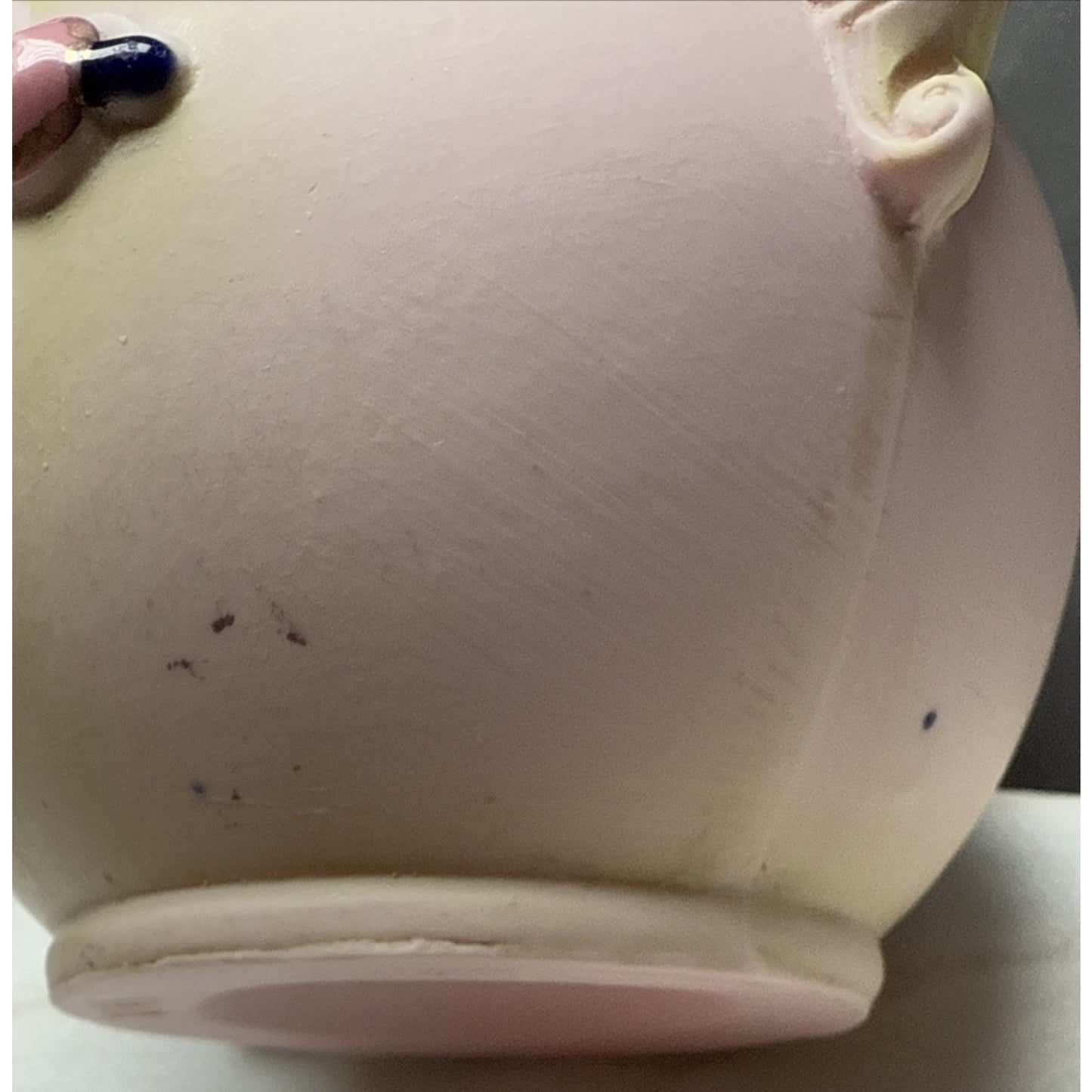 Antique Schafer Vater Bisque Porcelain Pink Jeweled Cameo Pitcher Creamer As Is