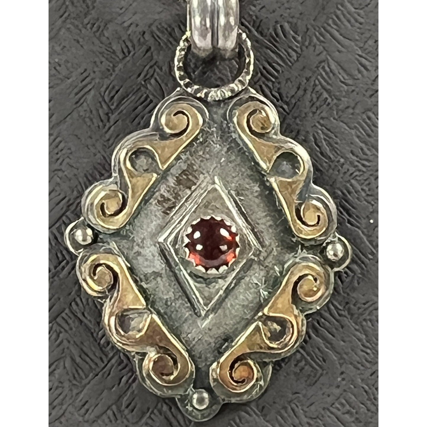 Reflective Jewelry Ravena 14k Sterling Silver Pendant Snake Eye Garnet Necklace