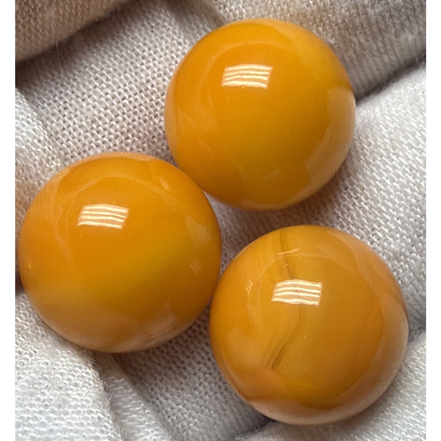 Vtg Lot of 3 Vitro Agate Marble King Orange Marmalade Jelly Butterscotch