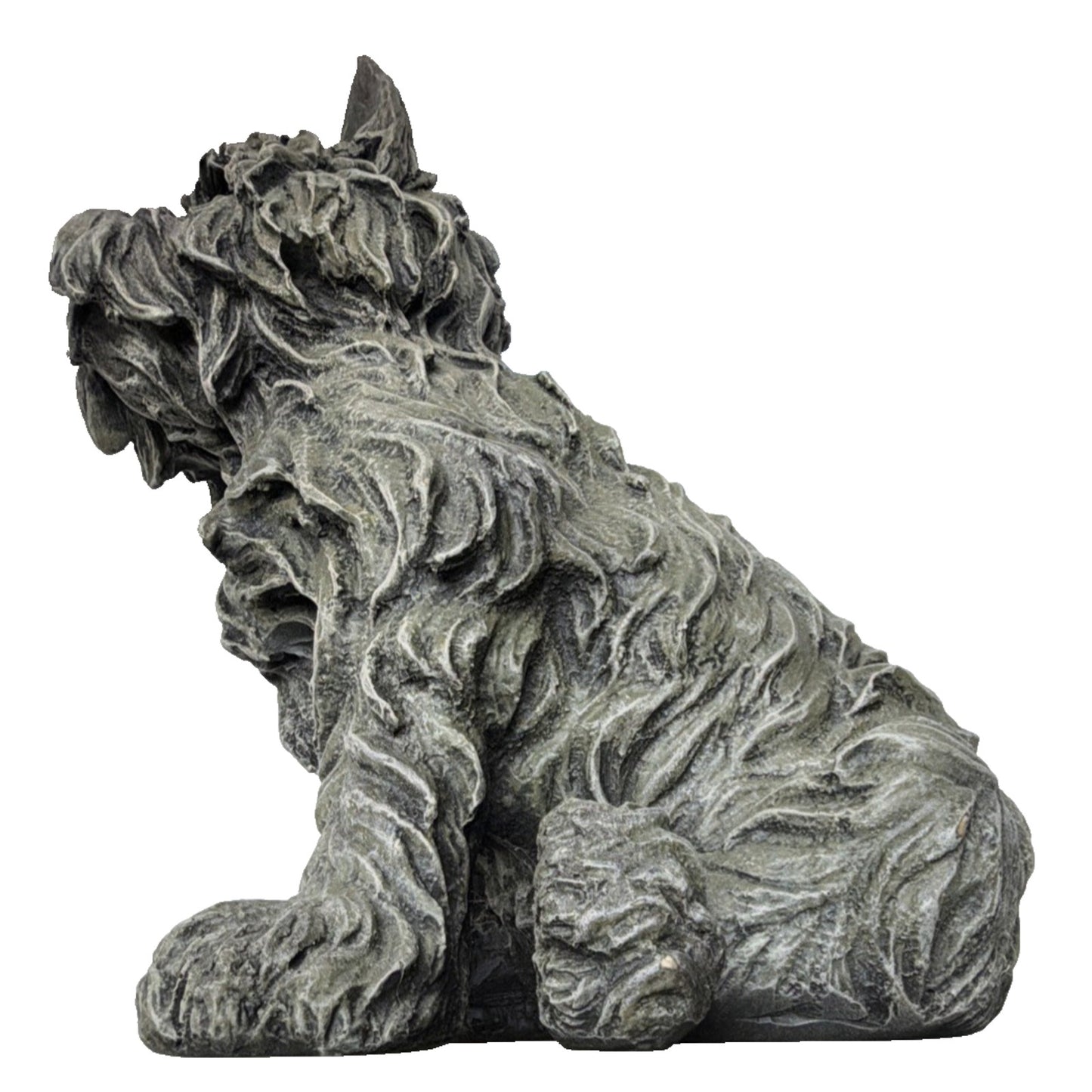 Westie Cairn Terrier Dog Outdoor Statue Large Resin Stone Grey As Is