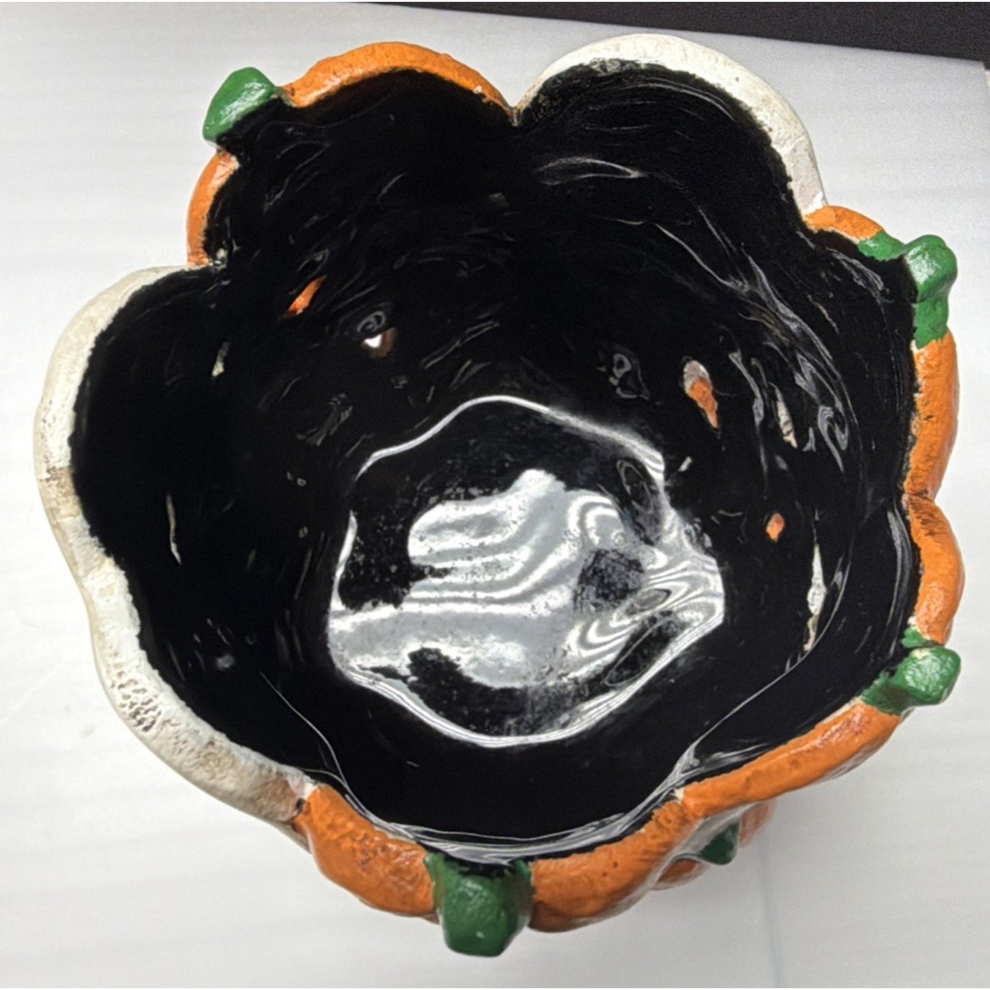 Vintage Holland Mold Halloween Ceramic Candle Holder Ghost Pumpkin Hand Painted