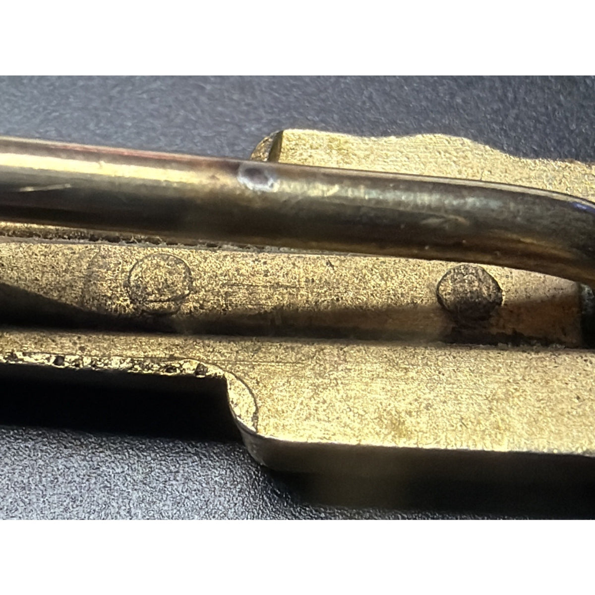 Vtg Advertisement Proto Plion Tools Lion Wrench Tie Bar Clip Gold Enamel Blue