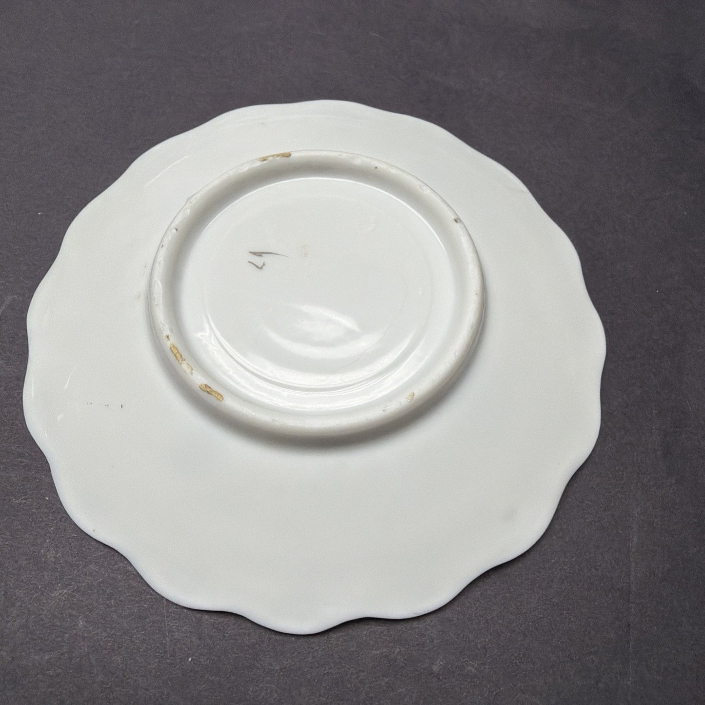 Old Germany Austria Ornate Porcelain Demitasse Cup Saucer Painted Footed Ornate