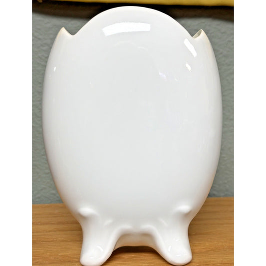 Vintage PM Bavaria Germany White Porcelain Vase Spooner Embossed Scalloped