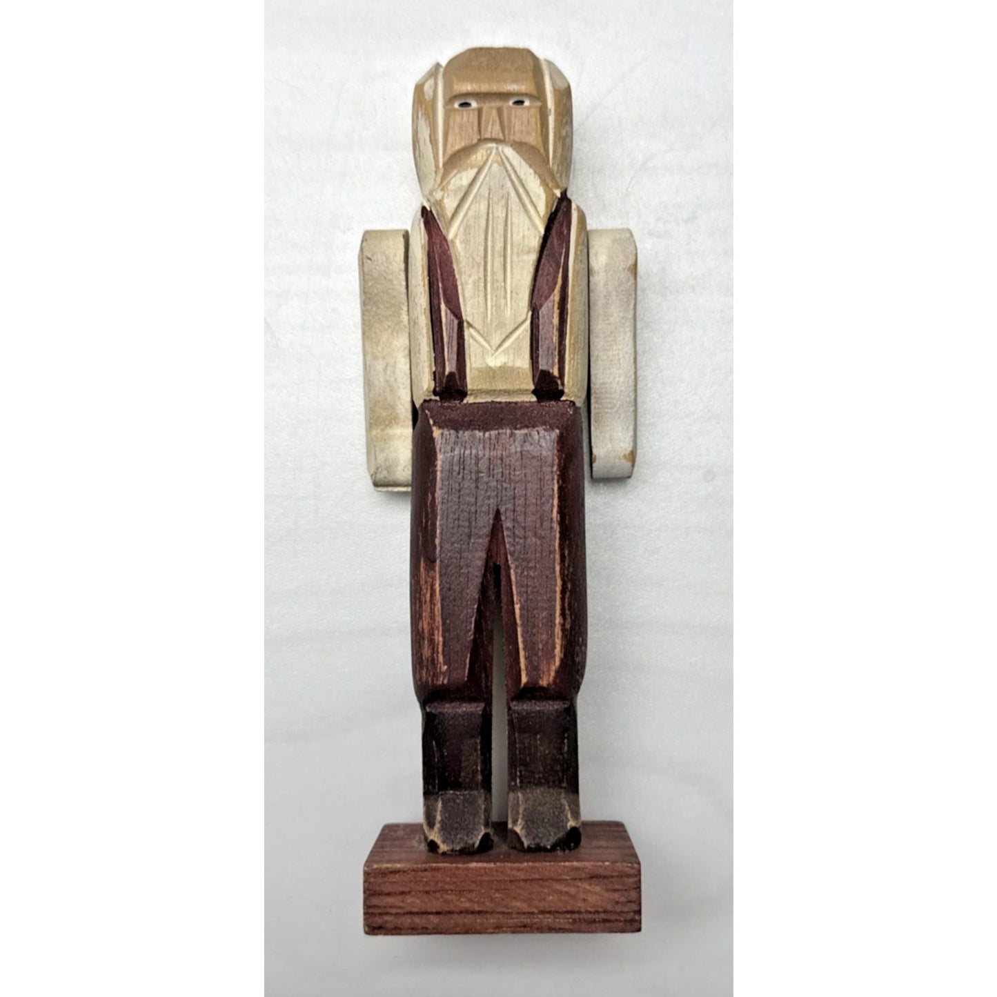 Vintage MeraVic Christmas Wood Carved Santa Claus Painted Jointed Read