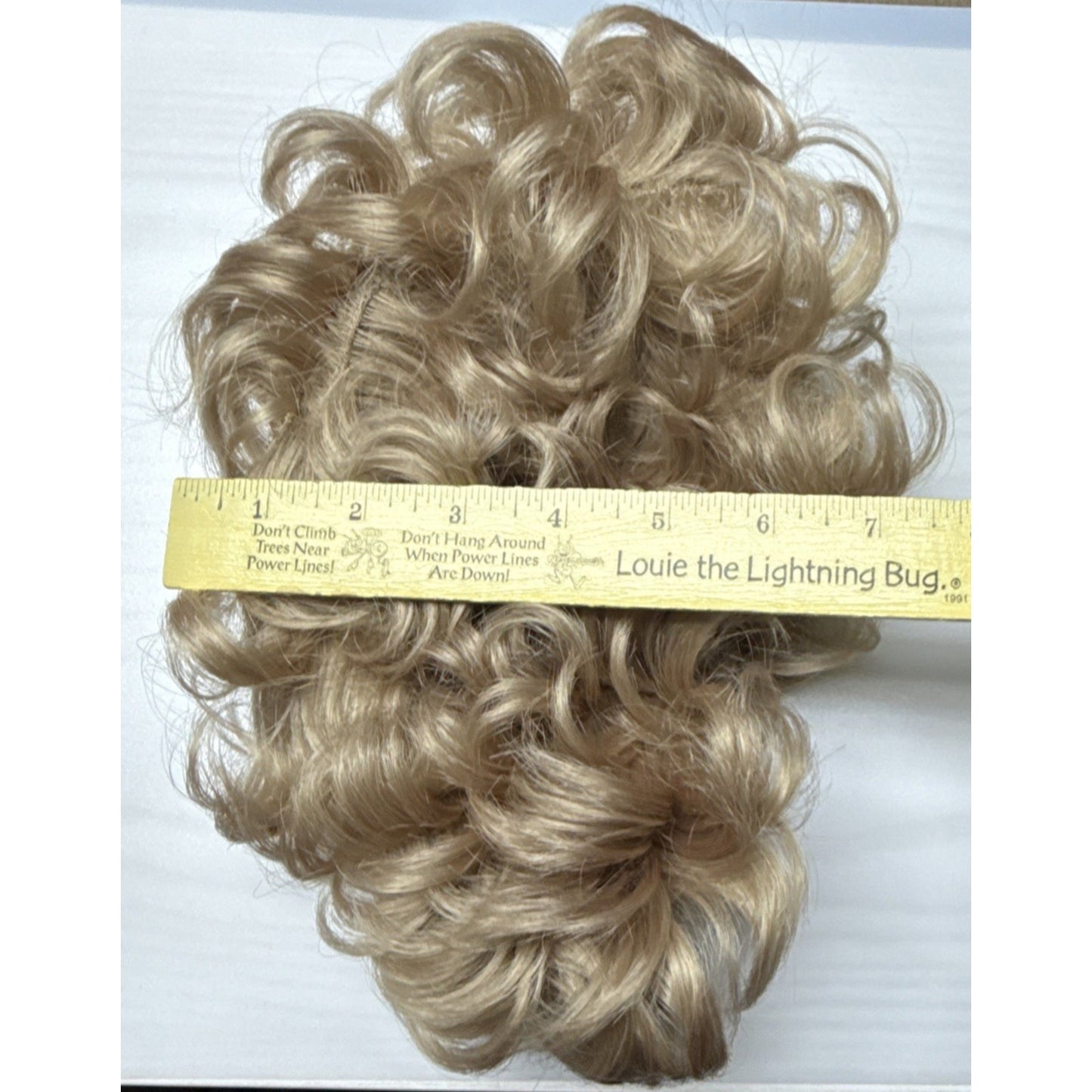 Vintage Arlene Dahl Short Ash Blonde Wig Hair Piece Curls Original Box As-Is