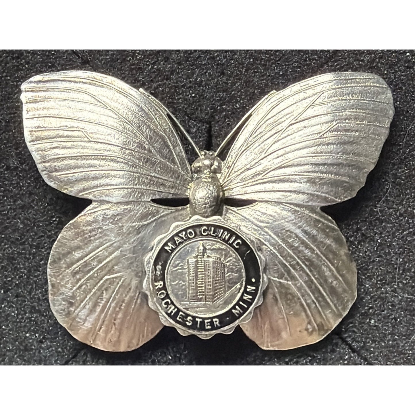 Vintage Sterling Silver Butterfly Brooch Pin Mayo Clinic Rochester MN Pat Pend