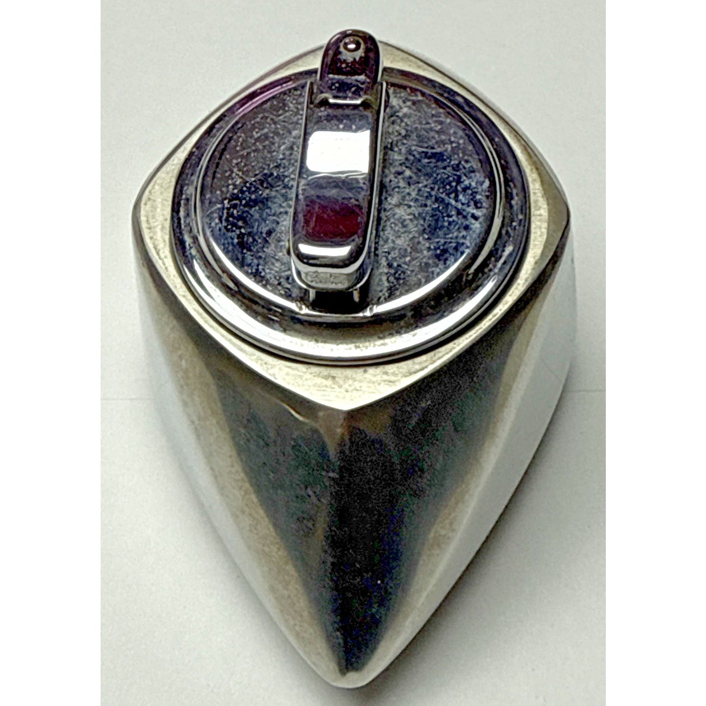 Art Deco Colibri Mono Gas Chrome Stainless Steel Geometric Table Lighter As-Is