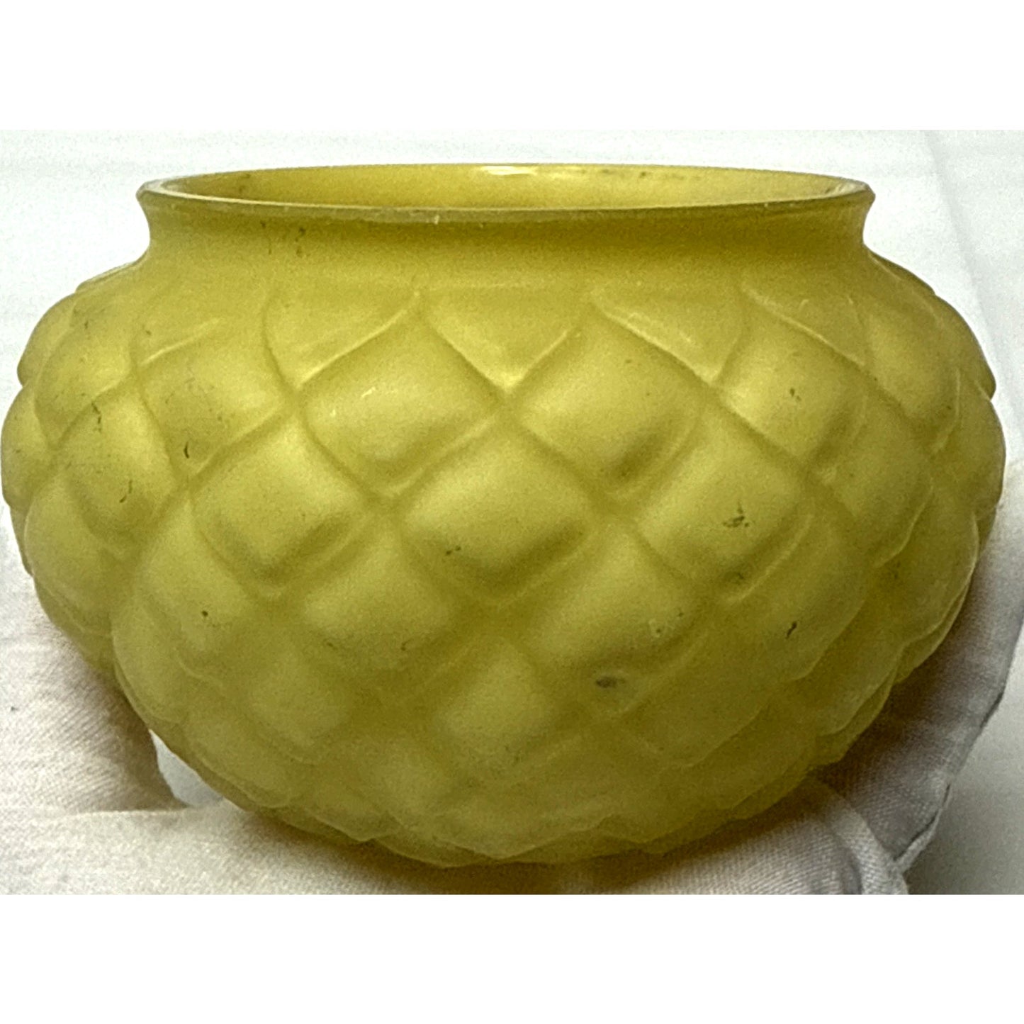 EAPG Fostoria Arctic Cone Yellow Clear Cased Satin Bowl Vase Spooner Spill As-Is