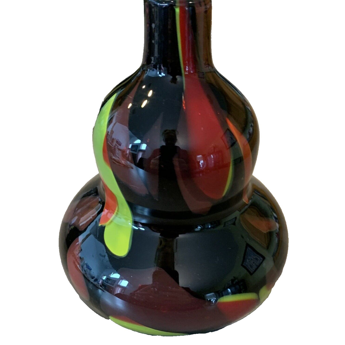 Vintage Murano Glassware Art Glass Vase Sommerso Abstract Double Gourd Shape