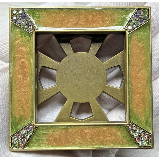 Jay Strongwater Leland Pave Corner Picture Frame Frame Swarovski Crystal Enamel