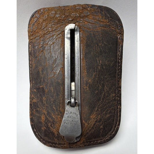 Old Osborn Bros Pat Pend Leather Sliding Key Pouch Steel Hooks As Is Read