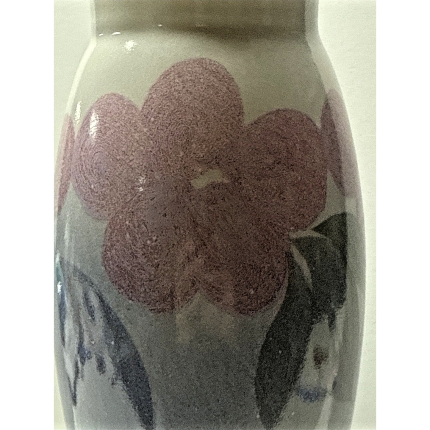 Vintage Leila Lei La Studio Art Pottery Nouveau Style Hand Painted Vase Floral