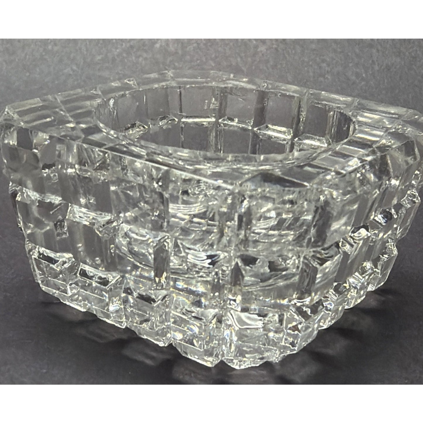 EAPG or ABP Lot of 6 Crystal Glass Square Open Salt Cellar Block Pattern As Is
